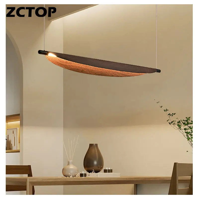 

Creative LED Wood Grain Pendant Light Designer Chandeliers Hanging Pendant Lamp Living Room Home Villa Restaurant Art Wall Lamp
