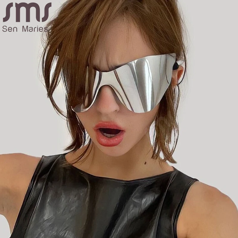 

Oversized Punk Y2k Sunglasses New Women Men 2000's Rimless Sun Glasses Lady Luxury Brand Designer Eyeglasses UV400 Goggle Oculos