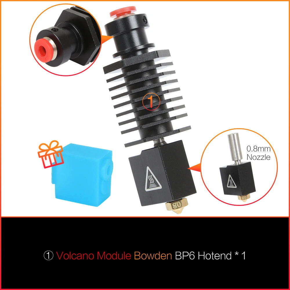 3D-принтер E3D V6 Hotend Комплект PTFE-облицовка горла Все металлический экструдер Боуден Режим прямого экструдера Горячий конец Вулкан 0,4 мм / 0,8 мм сопла.