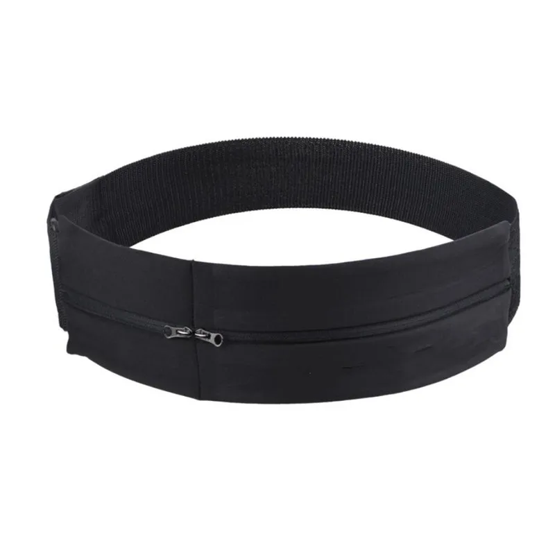 

Elastic Waistband Sport Bag Double Zipper Pocket Waist Bag Running Gym Yoga Waist Belt Pack Mobile Phone Wrist Wallet