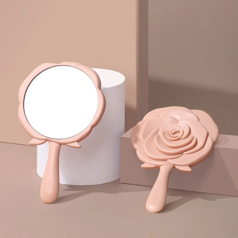 L236 симпатичное зеркало для макияжа элегантное в форме розы с ручкой маленькое