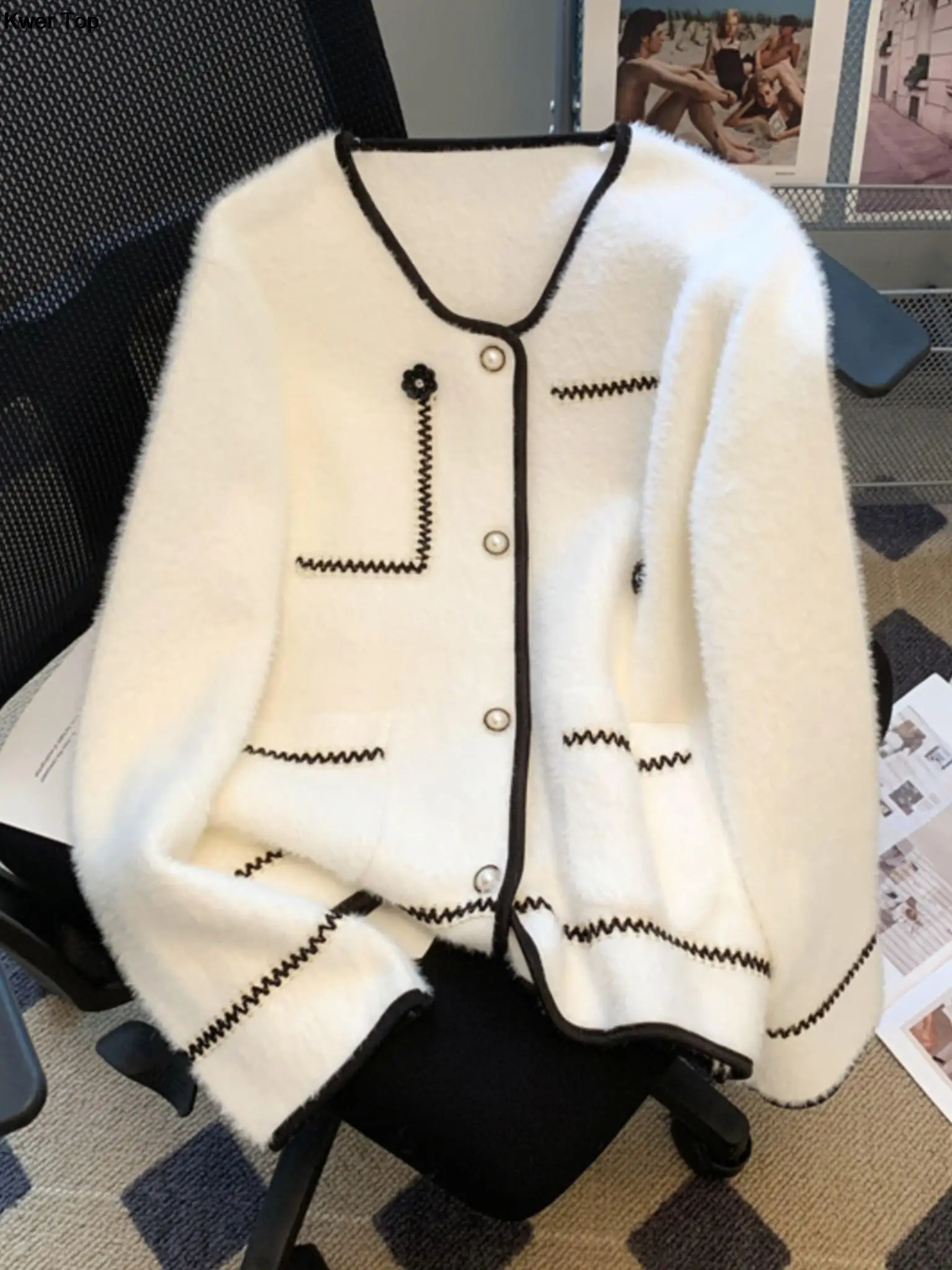 

Корейский шикарный вязаный кардиган, женская мягкая однобортная верхняя одежда, осень-зима, женский свитер с длинным рукавом, куртка, элегантное пальто