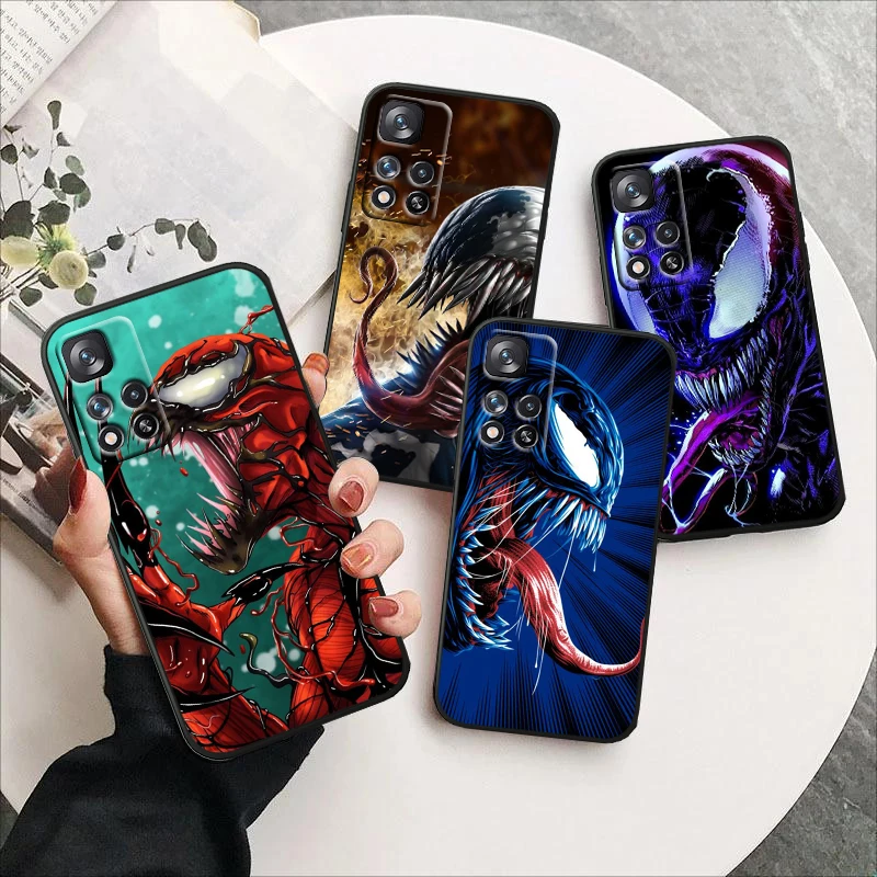 

Marvel Super Venom For Redmi Note 12 Pro Plus 11 11T 10 9 8 Pro Lite Pro Max 5G 4G Silicone Soft Black Phone Case