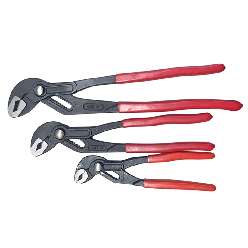 

3-Piece Groove Joint Pliers Set Kit 7-Inch, 10-Inch, 12-Inch Adjustable Water Pump Pliers, V-Jaw Tongue And Groove Pliers