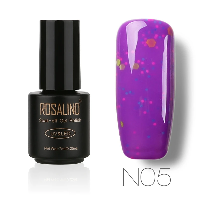 

ROSALIND Nail Polish For Nails Art Semi Permanent Varnish Need Base Top Coat ForUV LED Soak Off Gel Nail Polish