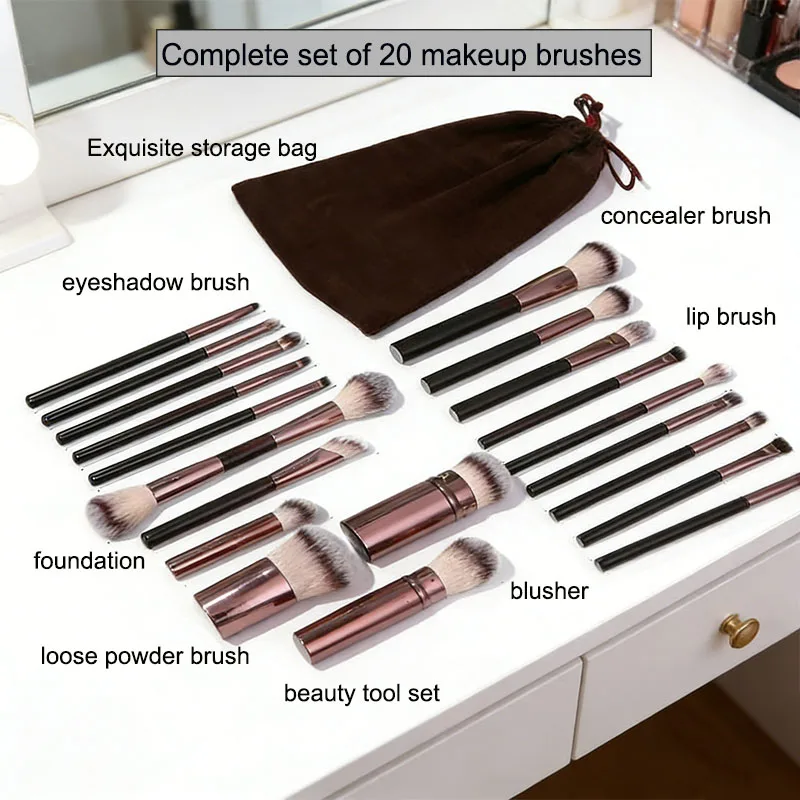 Фото Кисть для консилера с бесшовной отделкой, мягкие волосы, модный дизайн, односторонняя кисть для макияжа, косметический инструмент, изысканная сумка для хранения №1