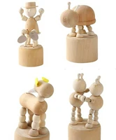 animal white embryo ornaments cartoon childrens creative diy wooden crafts craft toys home decor