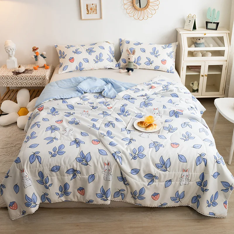 

Summer Cool quilted bedspread Printed Washed Cotton Quilt air conditioning quilt spring autumn bed cover king size blanket cover