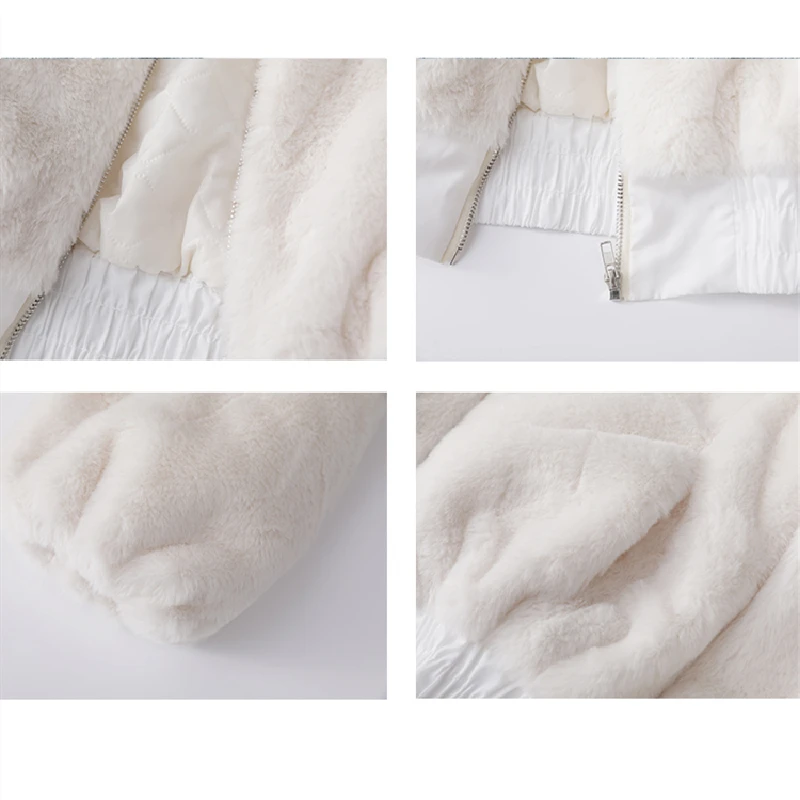 Autumn Winter Jacket Women 2022 New Short Faux Fur Coat Hooded Furry Cute Thick Warm Casual Korean Fashion Tops Famale Clothing