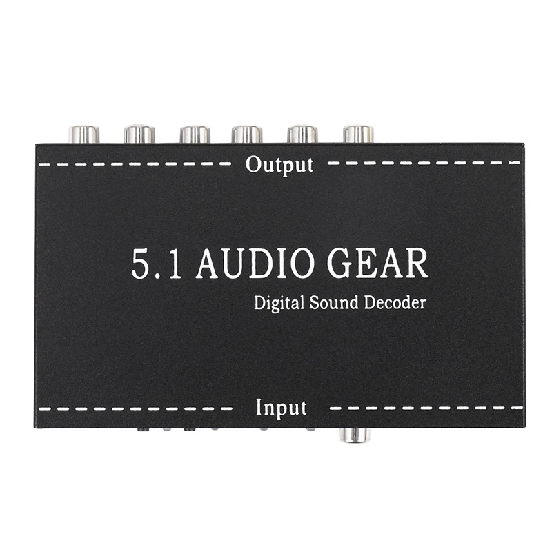 

FULL-5.1 Audio Gear 2 In 1 5.1 Channel AC3/DTS 3.5Mm Audio Gear Digital Surround Sound Decoder Stereo (L/R) Signals Decoder HD P