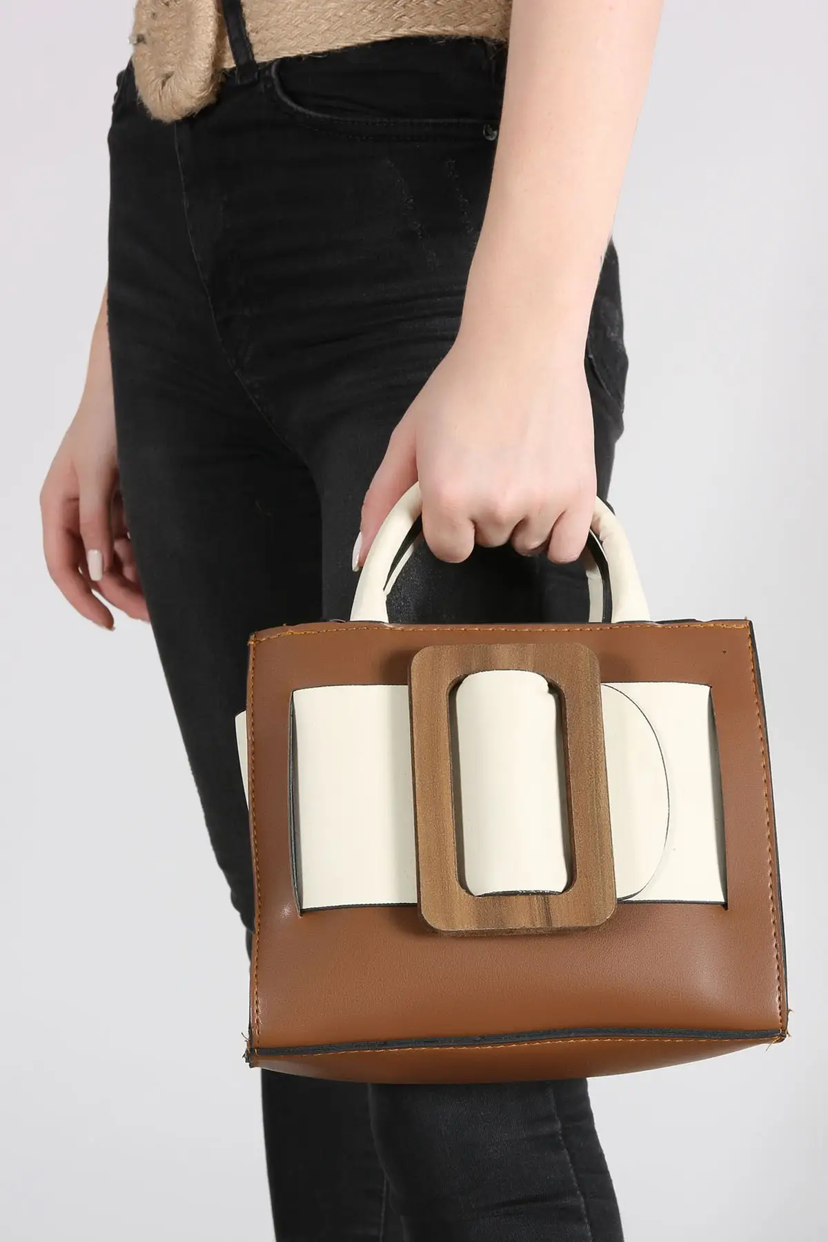 

Fashion Style Tan Beige Leather Sport Evening Bag