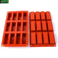 12 cavity mini rectangle shapes silicone cake mold fondant chocolate pudding mould biscuit cookie baking pan silicon moulds