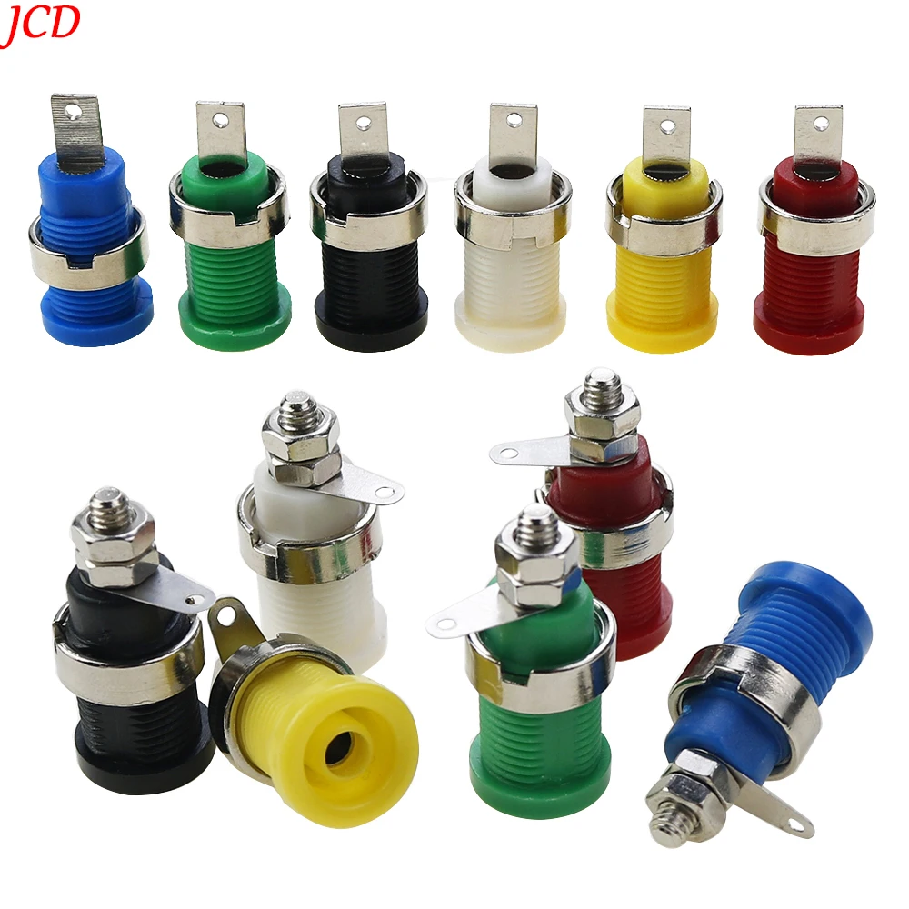 

1pcs Lnsulated Safety 4MM Banana Plug Socket Jack Panel Mount Binding Post Connector Multimeter Socket Banana head Female 32A