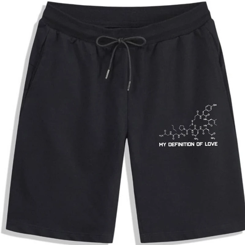 

Knitted Chemistry Love shorts for men For Mens Woman Black Natural Men's shorts for men OverPure cotton printing Solid Color Hip