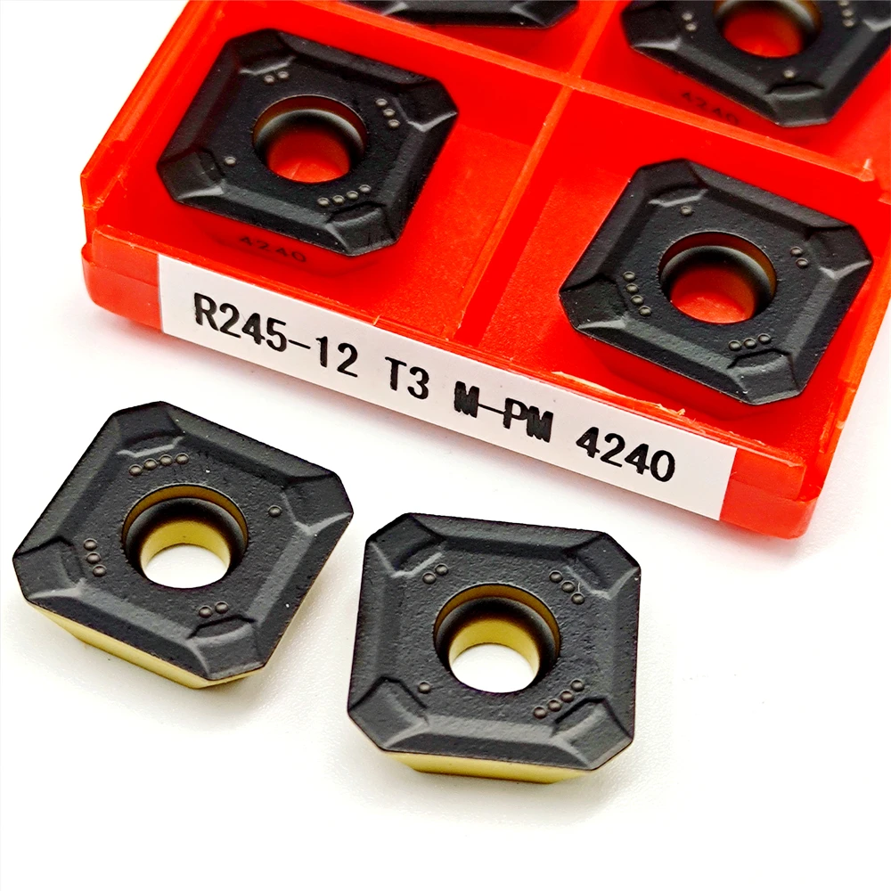 

High Quality Carbide Insert R245-12T3 PM 4240 CNC Hard Alloy Blade Cutting Metal Milling Cutter Turning Tool Lathe