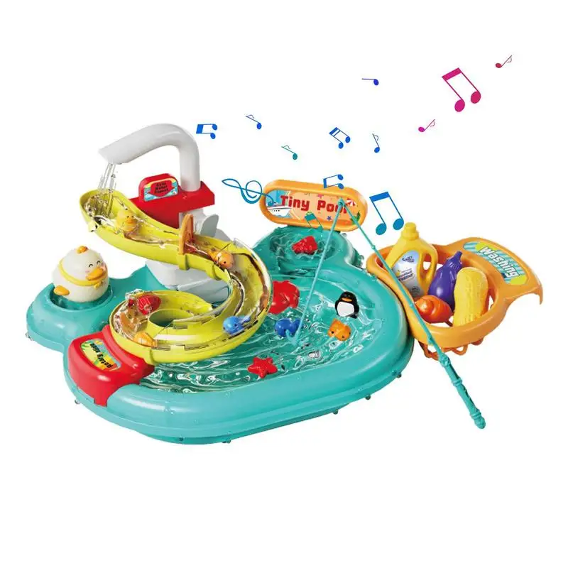 

Sink Toy Two-in-1 Play Kitchen Sink Toys No Leakage Kids Pretend To Play Kitchen Sink Toys For Bathroom Water Park Kitchen