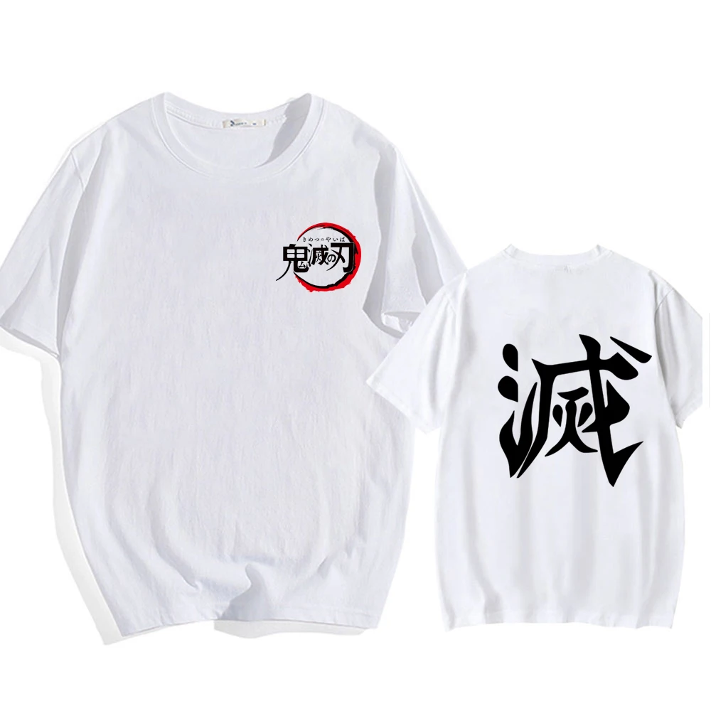 Camiseta de Anime japonés Kimetsu No Yaiba Demon Slayer para niños y niñas, camisetas de algodón, ropa de calle, camiseta de manga corta para niños