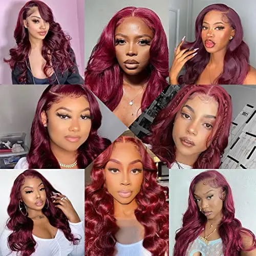 Парик Full Frontal Lace 13x413x6, цвет 99J Бордовый, с эффектом Body Wave, плотность 180%, длина 20-34 дюйма, 100% натуральные необработанные волосы Virgin Human Hair (art.: 3920da5872fcb) - 3920da5872fcb