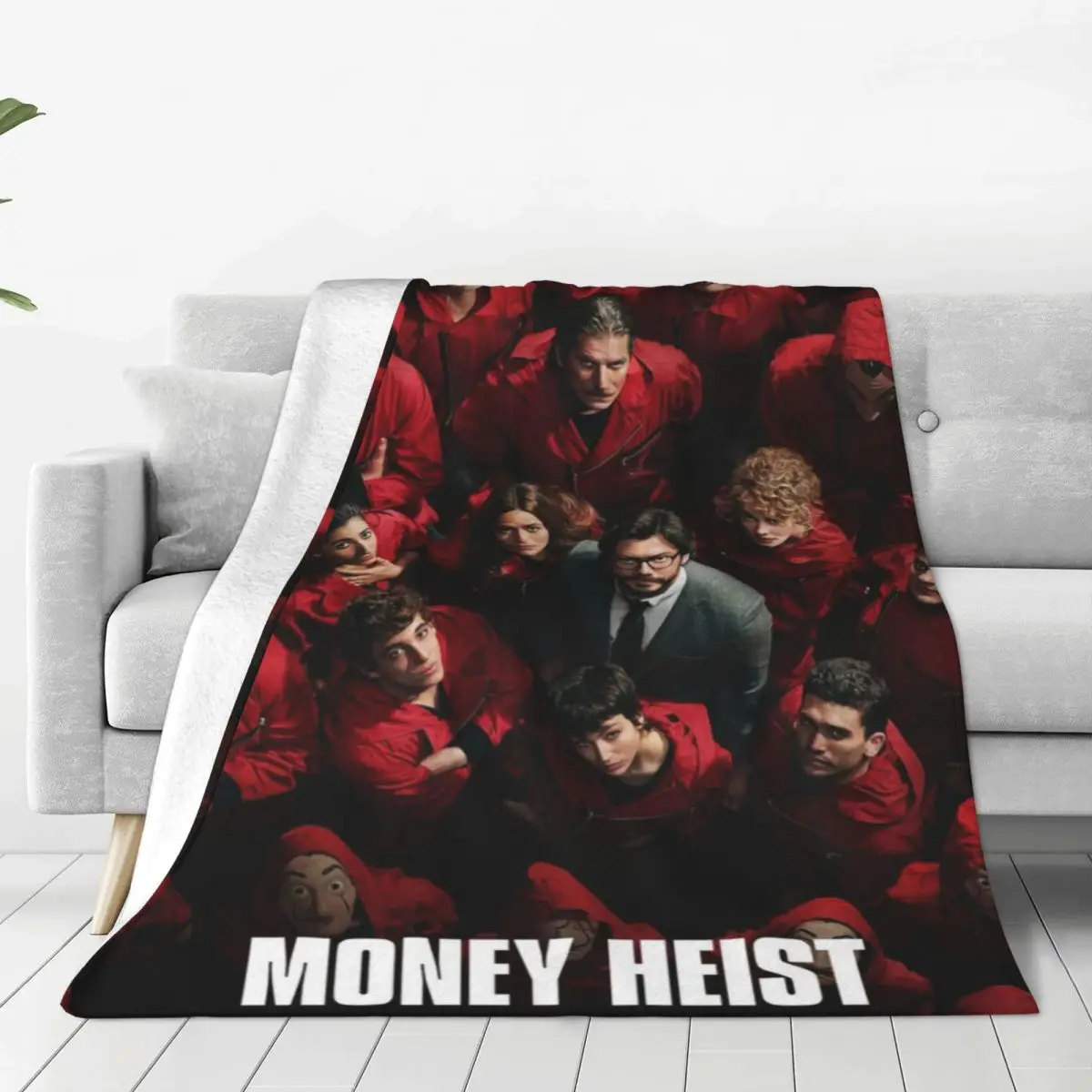 

Blanket Warm Fleece Soft Flannel Money Heist Throw Blankets for Bed Sofa Tokio La Casa De Papel Car Spring