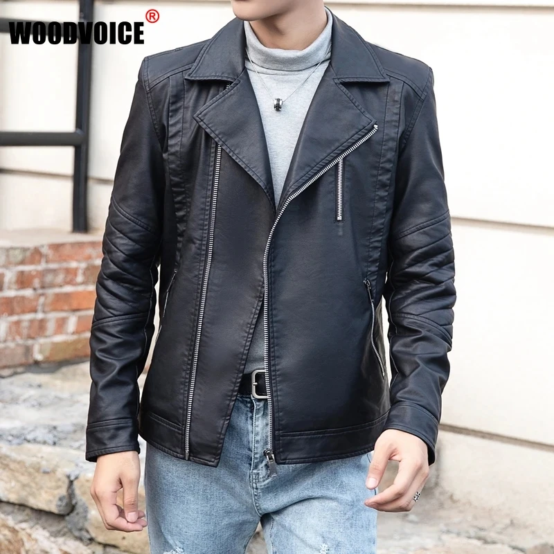 

2022 New Motorcycle Causal Vintage Leather Jackets Coats for Men Outfit Fashion Biker Pocket Design Fashion Jackets Size M-5XL