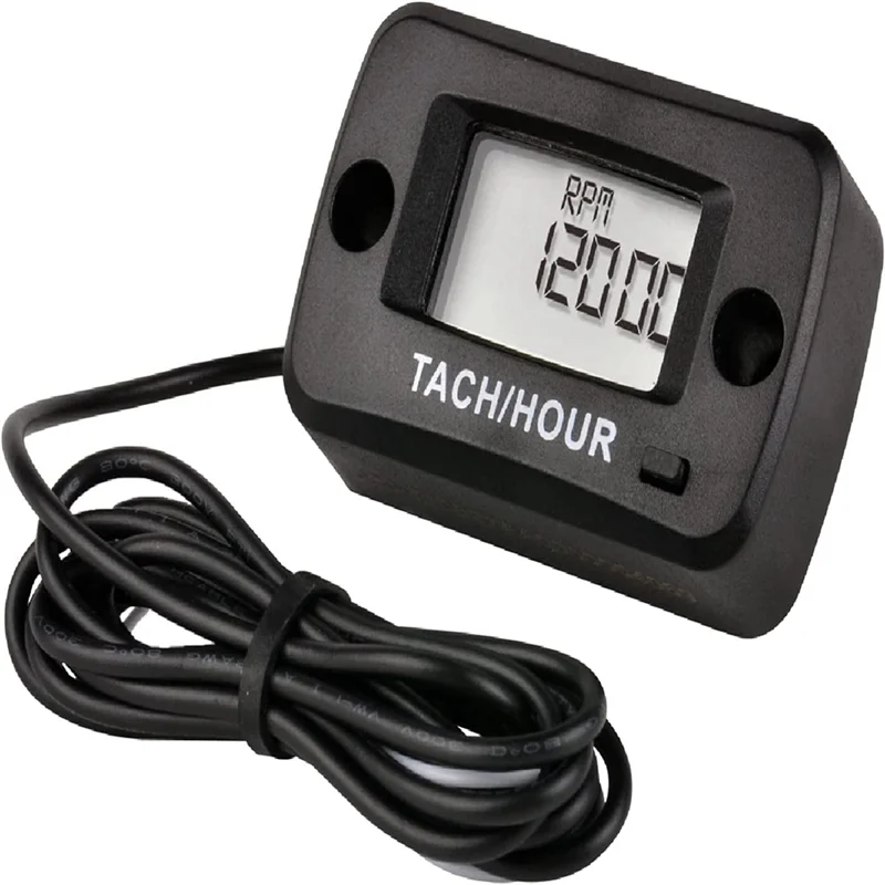 

Digital Tach/Hour Meter Gauge with Maintenance Reminder,Water Resistance Design ForLawn Mower Generator Motorbike