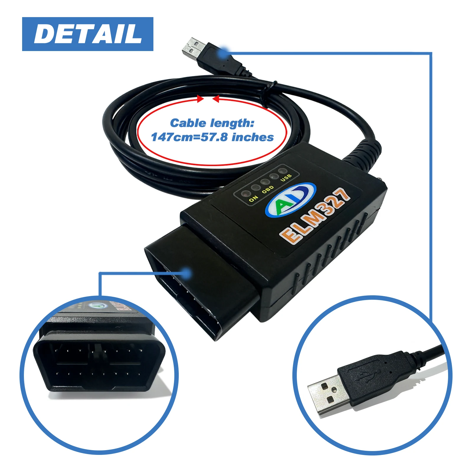 Фото Диагностический сканер ELM327 V1.4 USB FTDI FT232RL PIC18F25K80 HS CAN/MS Switch для Ford FORScan OBD2, считыватель кодов, инструмент для диагностики автомобиля №5