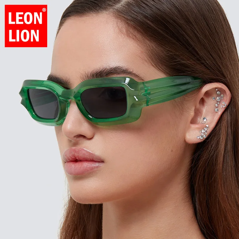 

LeonLion 2022 Квадратные Солнцезащитные очки женские роскошные Брендовые очки для женщин/мужчин панк дизайнерские очки Женские винтажные Gafas De Sol...