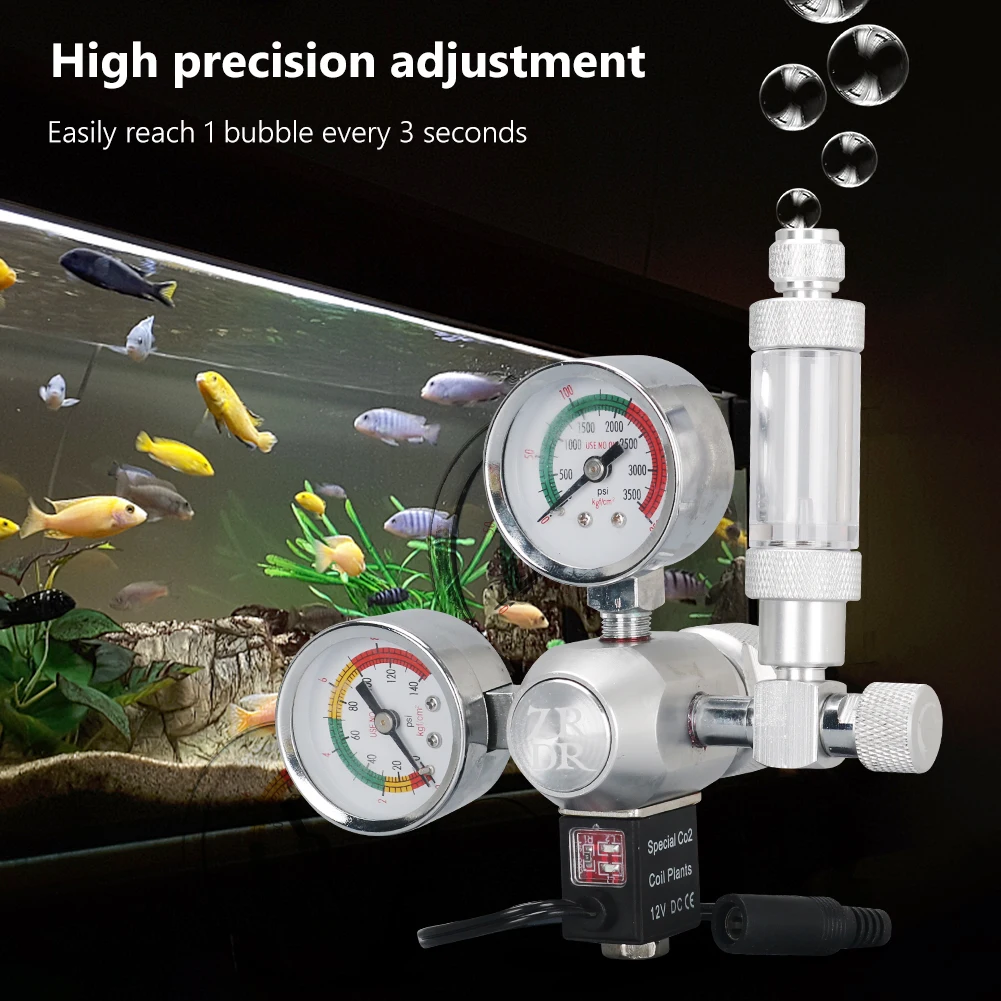 

Universal Adjustable DIY Aquarium CO2 Regulator Bubble Counter Solenoid Check Valve Kit Fish Tank Reaction Control System