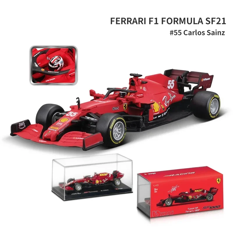 Брауго 1:43 F1 2021 SF21 # 16 Шлем 55 версия литья под давлением автомобиля