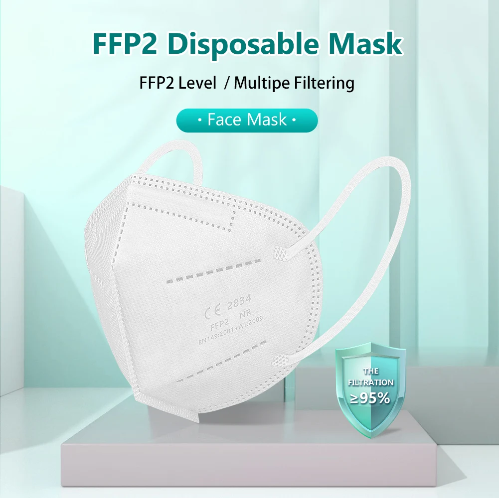 5 слоев KN95 маски черные ffp2mask FFP2 одобренные CE FP2 FPP2 neгра 95% фильтрующий респиратор