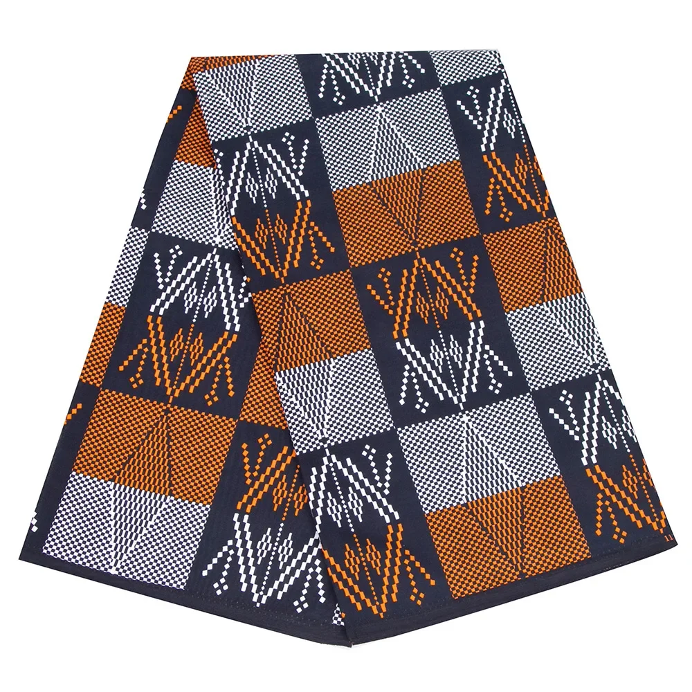 2024 6 ярдов африканская ткань с принтом из натурального воска материал хлопка