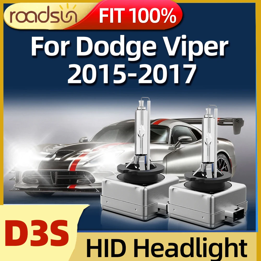 

Roadsun 2pcs HID D3S Xenon Headlight Bulbs Replacement lamp 6000K Fit For Dodge Viper 2015 2016 2017