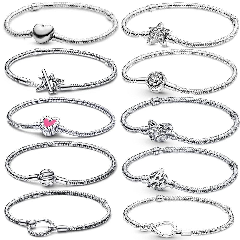 

S925 sterling silver new charm bracelet, classic snake bone bracelet for women, star fairy tale beads, exquisite gifts