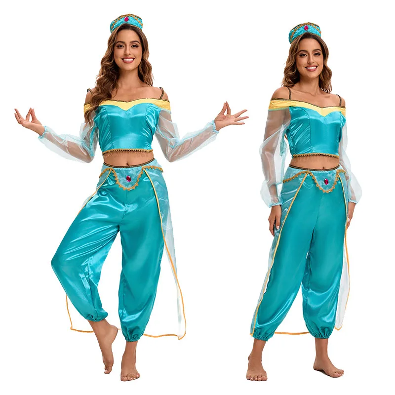 Платье принцессы Жасмин костюм волшебной лампы Аладдина на Хэллоуин индийская