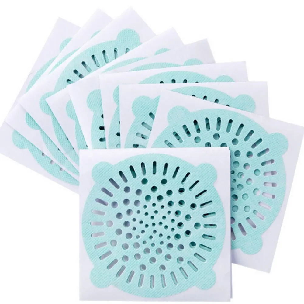 

10PC Strainer Sticker Paper Kitchen Bathroom Shower Drain Cover Net Hair Filter Sink Kitchen Tools
