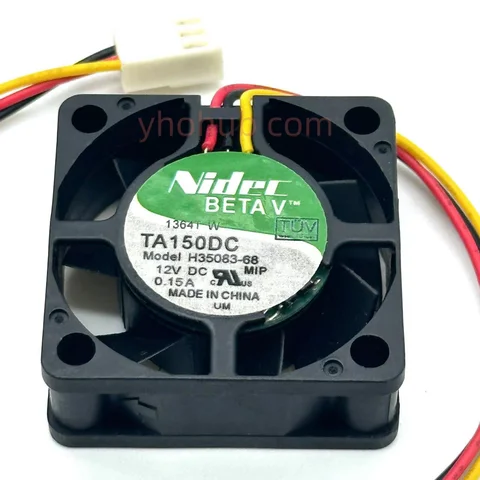 3-проводной серверный охлаждающий вентилятор Nidec TA150DC H35083-68 DC 12 В 0.15A 40x40x15 мм