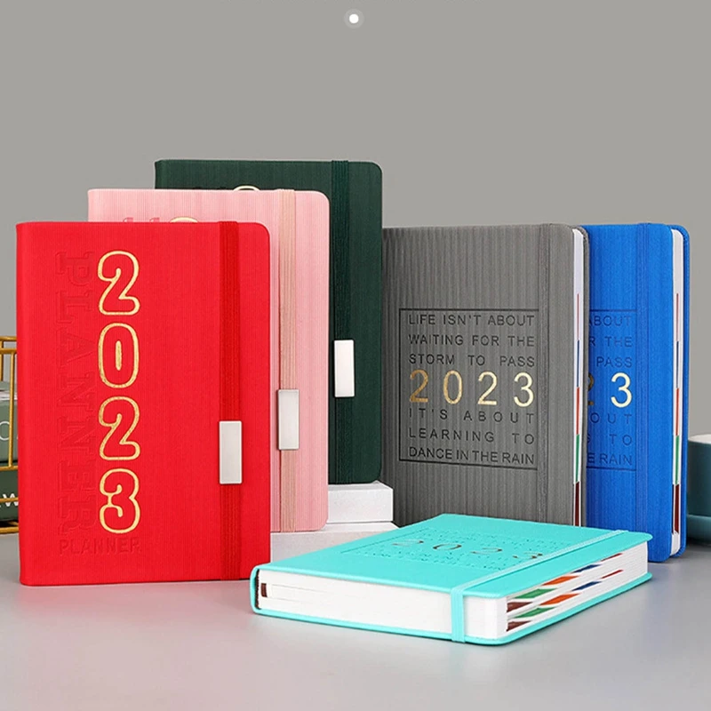 

2023 English Version Schedule Book 316 Pages Day Plan Notebook Super Thick Business Notebook Meeting Journal Office Notebook