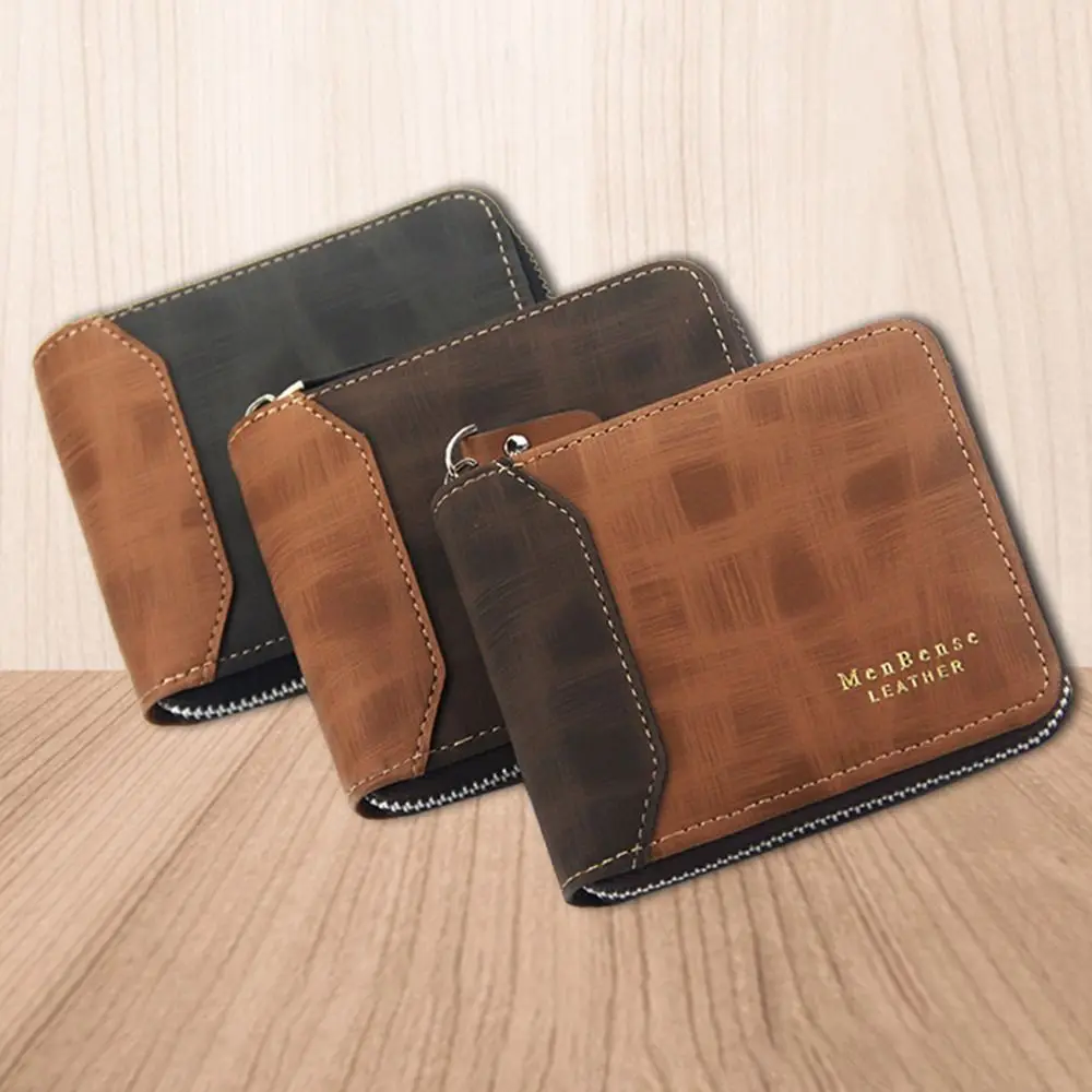 

Zipper Leather Wallet Cellphones Large Capacity Slim Bifold Credit Card Holder Genuine Leather Pocket Wallet Men