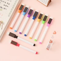 9pcsset colorful erasable whiteboard marker pen with magnetic cap and eraser waterborne marker pens school supplies stationery