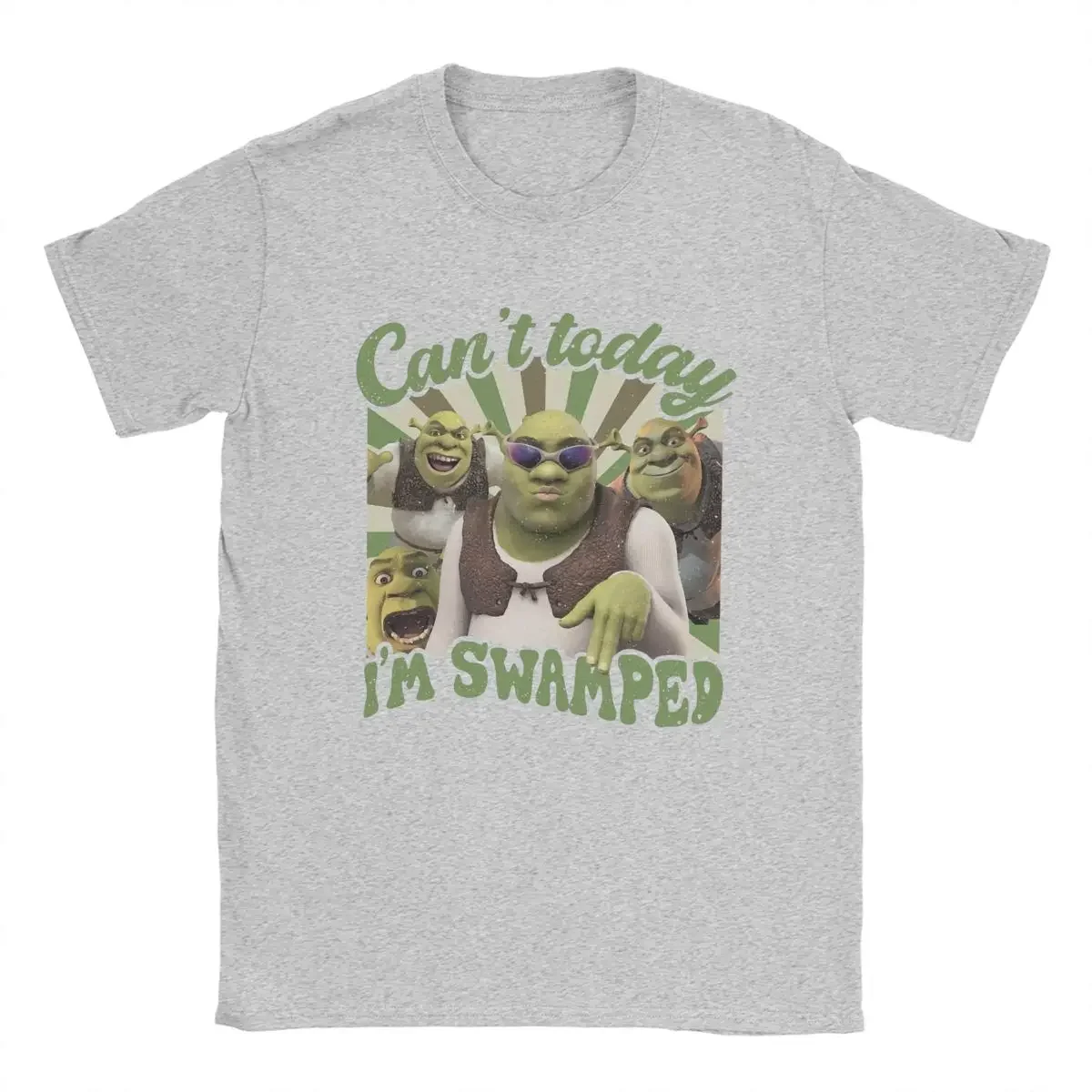 Футболка Shreks Can't Today I'm Swamped мужские хлопковые футболки с круглым воротником