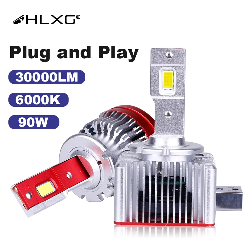 

HLXG 30000LM LED D1S D1R D2S D2R D3S D4S D4R D5S D8S Car LED Headlight 6000K White 90W Conversion LED Lamp Replace HID Auto Bulb