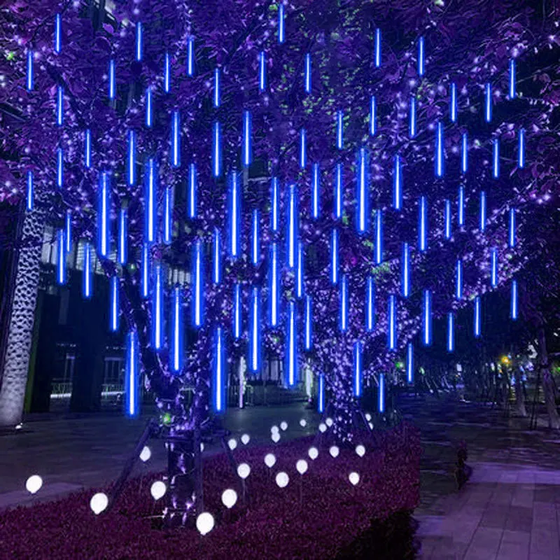 

Гирлянда «метеоритный дождь» с 8 трубками, уличная гирлянда для улицы, водонепроницаемые сказочные садовые огни, свадебное праздничное освещение, 2024
