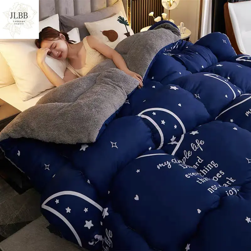 

Утолщенное Теплое Лоскутное одеяло Twin Queen King Size, домашнее Роскошное Одеяло из овечьей шерсти с принтом, осенне-зимнее одеяло, постельное бел...