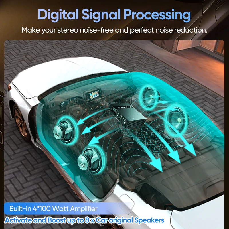 Ainavi P48E автомобильный DSP для Dacia Renault clio цифровой сигнальный процессор усилитель