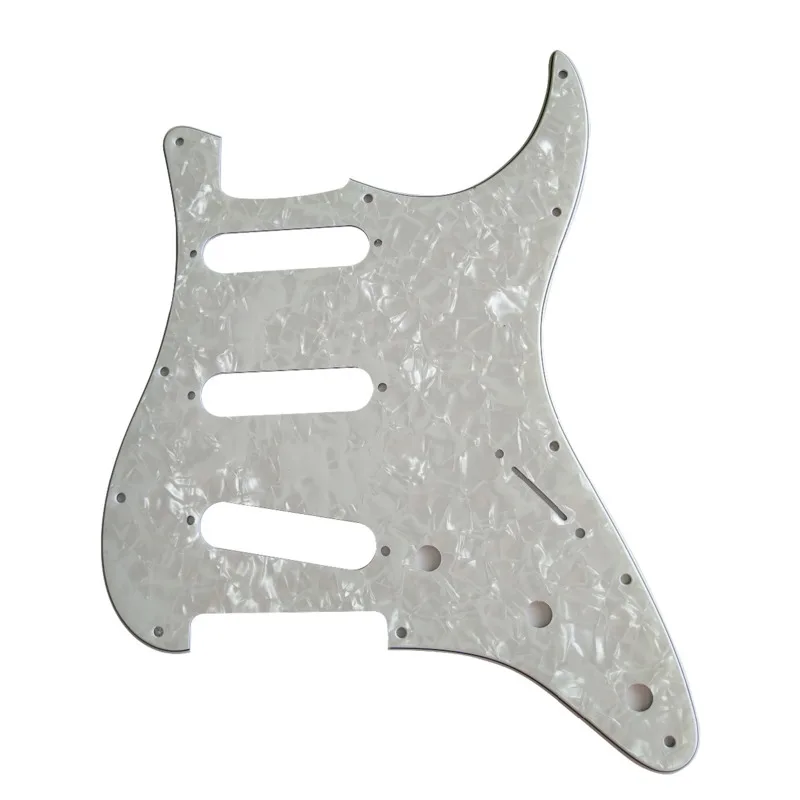 

Pleroo Custom Guitar pickgaurd - For 72' 11 Screw Hole Standard St SSS Guitar pickguard Scratch Plate , 4 Ply White Pearl