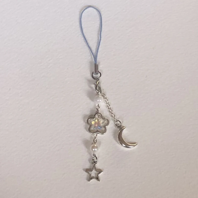 Милый брелок для ключей с цепочкой телефона Звезда Луна