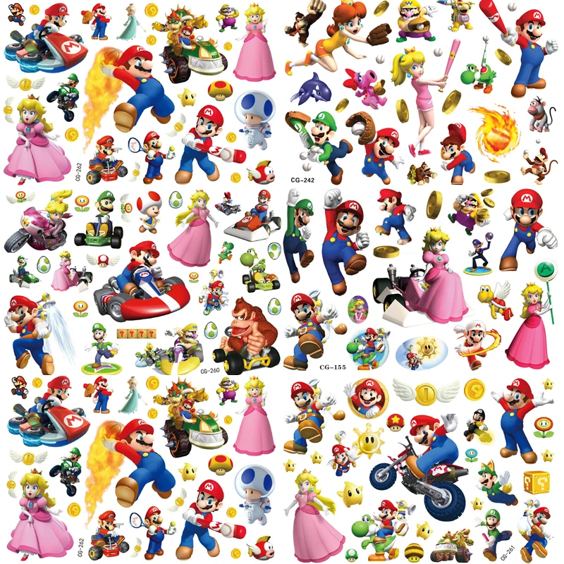 Наклейка для татуировок Супер Марио Брос |