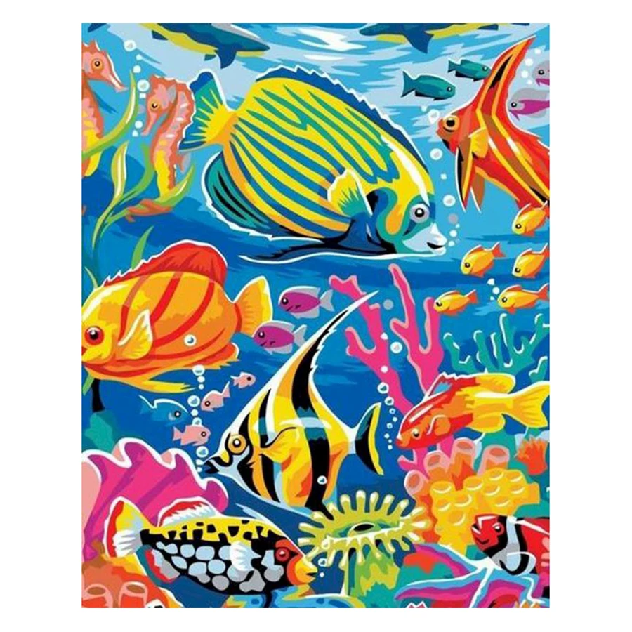 

AMTMBS Colorful Submarine DIY Painting By Numbers Adults HandPainted On Canvas Pictures By Numbers Wall Art Decor