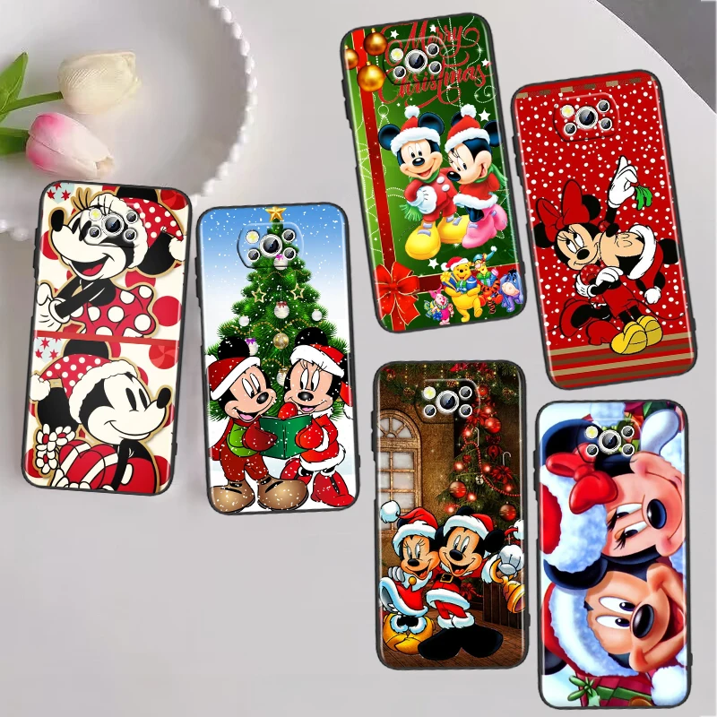 

Christmas Mickey Minnie For Xiaomi Poco X5 X3 Pro X4 F4 F3 GT M5 M5s M4 M3 C55 C50 C40 5G Black Phone Case Cover