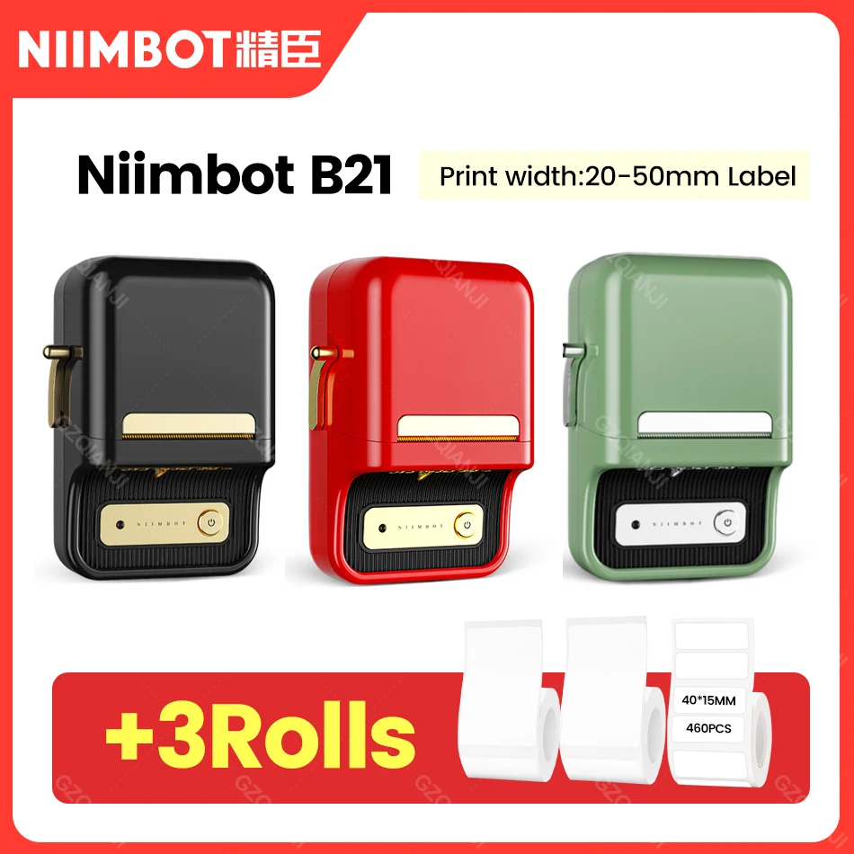 

Niimbot B21 Wireless Thermal Label Printer Mini Portable Barcode Label Printer Price Tag Sticker Label Maker 20mm-50mm Print